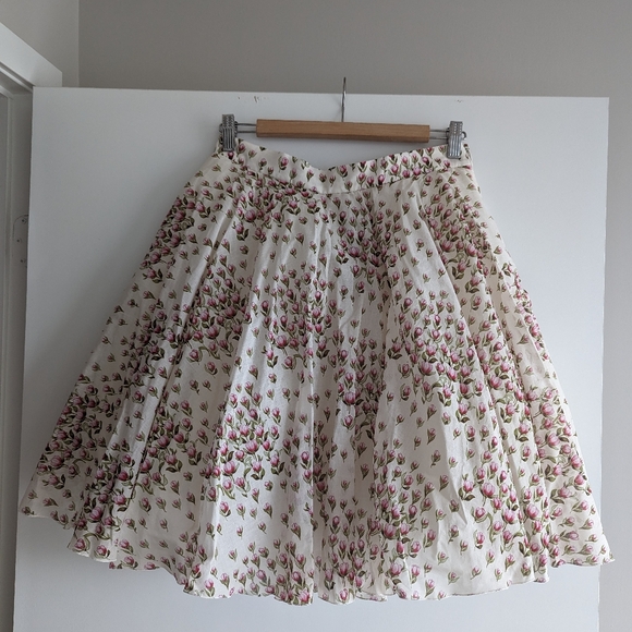 Giambattista Valli Tulip Print Cotton Skirt IT46 (US6-8) - Picture 8 of 9
